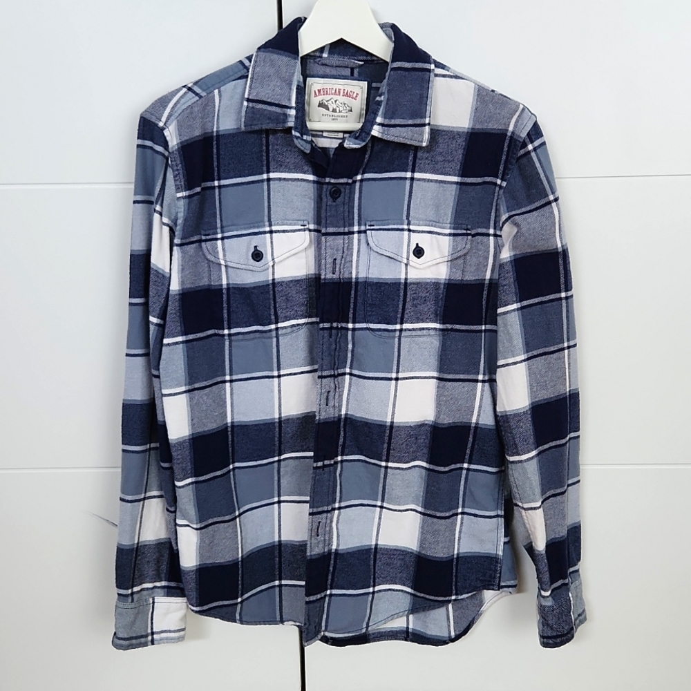 Blue flannel button shirt